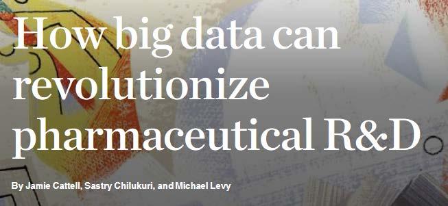 La rivoluzione dei Big Data - non una scelta ma una necessità 2016 I Big Data: grandi aggregazioni di informazioni legate strettamente alle popolazioni che assumono i farmaci, come: dati