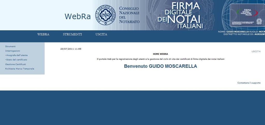 5.2 Interrogazioni La seconda voce del menu a sinistra della pagina di Benvenuto Notaio è Interrogazioni.