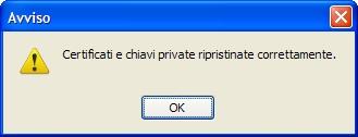 Caso Rinnovo Certificato Inserire la password di installazione certificato che coinciderà con la