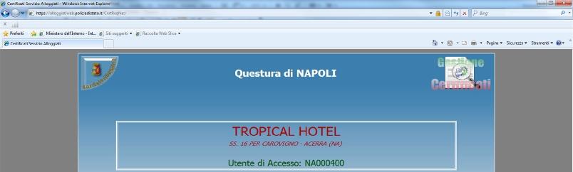 Figura 17 Verrà richiesto di inserire la login ricevuta dalla Questura (del tipo MT0000x) e la propria password di accesso.