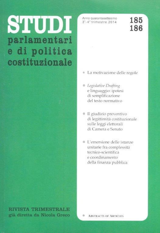 STUDI PARLAMENTARI E DI POLITICA COSTITUZIONALE Editore: