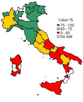 Copertura della mammografia preventiva negli ultimi 2 anni donne 50-69enni (n. 7.