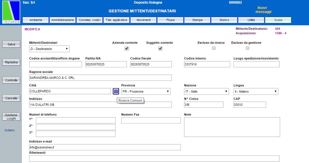 rientranti nell intervallo di date selezionato. 1.