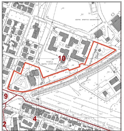 L area, approssimativamente indicata in cartografia, ricade nella UTOE 10 Area via Del Brennero Comune di Pisa Dir Urbanistica Uff.