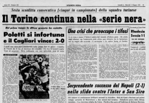 4 / 8 La quarta vittoria consecutiva sul Toro arriva il 24 novembre 1968: una data storica perché Riva