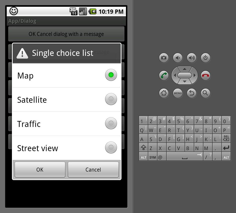 Dialog single-choice case DIALOG_SINGLE_CHOICE: return new AlertDialog.Builder(AlertDialogSamples.this).setIcon(R.drawable.alert_dialog_icon).setTitle(R.string.alert_dialog_single_choice).