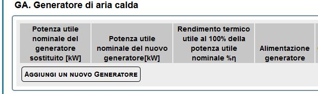 e Classe dispositivo di termoregolazione evoluto si compilano attraverso il menù a tendina. Caldaia destinata a: Alimentazione Riscaldamento ambiente Gas naturale (metano) Classe V Risc. Amb. + prod.