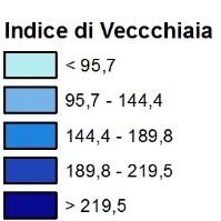 **under 14 + over 65 per 100 15-64 ***anziani over 65 ogni bambino under 6