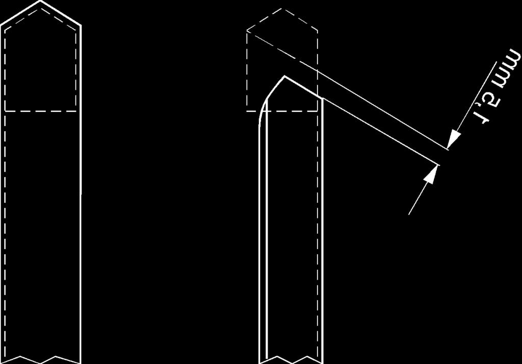 f Posizione del piegatore centrale del tavolo fisso La distanza del bordo del fessino f sulla parte inferiore del fessino rispetto alla cucitura laterale lunga deve corrispondere ad,5 mm.