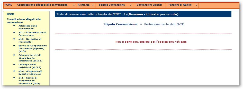 1.3.1. PERFEZIONAMENTO DATI ENTE La funzionalità consente, al Responsabile della Convenzione dell ENTE, di comunicare i dati per il completamento delle informazioni da inserire nella bozza di