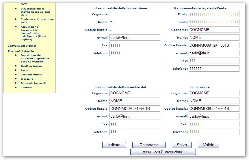 testo della convenzione per rintracciare la presenza di un eventuale