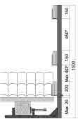 SISTEMA PER APPLICAZIONE A PARETE Questo sistema è realizzato in acciaio zincato e tavole legno d'abete. Interasse 1,4m.