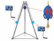 X + + SOCCORSO / RECUPERO PERSONE E SOLLEVAMENTO MATERIALI TREPPIEDE TELESCOPICO PER ANCORAGGIO E RECUPERO PERSONE EN 795 KITS PER L'ACCESSO ED IL SOCCORSO, MANUALE, DI PERSONE IN SITI CONFINATI E