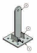 (fissaggi esclusi) 1000 436790 62,50 PALETTO PINNA Q380 Paletto EN 795 A, a forma di pinna, con foro di fissaggio diam 32mm, posto a 330 Dimensioni: altezza 380mm, base 200x200mm. Peso 6,8Kg.