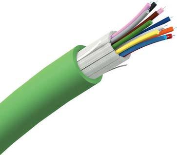 Cavi e patch cord Cavi in fibra ottica P45 Cavi compatti e universali per posa interna: guaina esterna verde LSZH protezione antiroditore tenuta alla penetrazione di umidità OM a 5 7 OM4 4 5 7 5 7