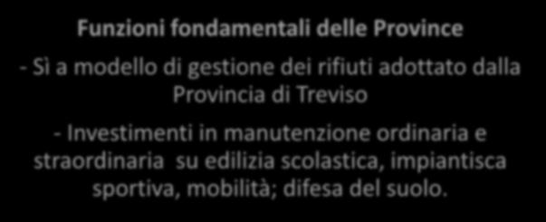 Funzioni fondamentali delle Province - Sì a modello di gestione dei rifiuti adottato dalla Provincia di Treviso -