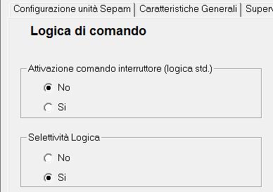 Configurazione logica di comando NON standard per interruttori con