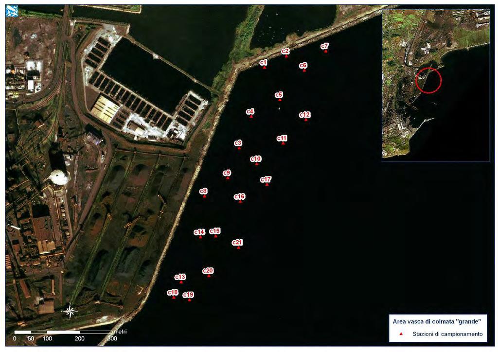 2.2 Caratterizzazione del fondo della vasca grande di colmata Nel giugno 2004 l Autorità Portuale di Piombino ha dato inizio alle indagini necessarie alla caratterizzazione dei sedimenti provenienti