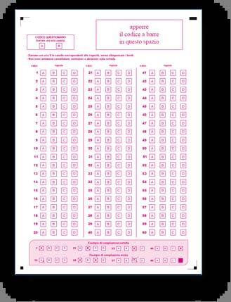 ESEMPIO FAC-SIMILE A FOGLIO DATI ANAGRAFICI ESEMPIO FAC-SIMILE B FOGLIO DELLE RISPOSTE