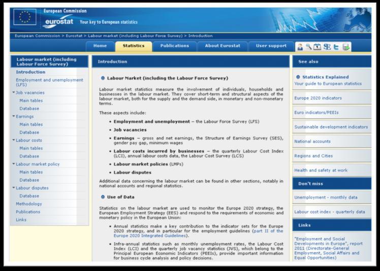 I confronti internazionali Il sito dell Eurostat consente delle comparazioni internazionali 19 Problemi di metodo: l analisi degli indicatori e il