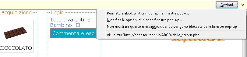 Mozilla Firefox Se i pop-up sono disattivati, come nel caso di esempio in Fig.