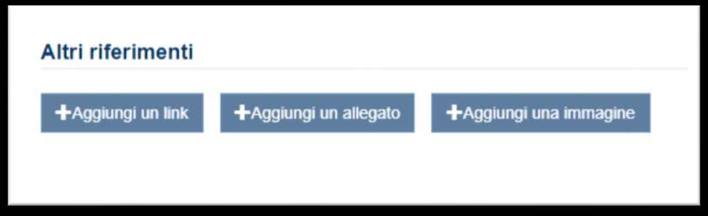 Aggiungere eventuali allegati, link o immagini tramite appositi tasti.