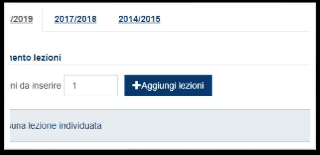 Cliccare su aggiungi lezioni.