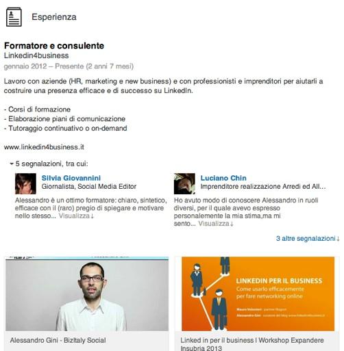 ESPERIENZA E FORMAZIONE LinkedIn non è un curriculum vitae.