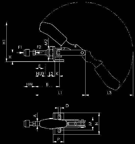 6860, pagina 26 Nr. 6800NI, pagina 47 A B min. B max. D E H H1 Corsa HW min. HW max.