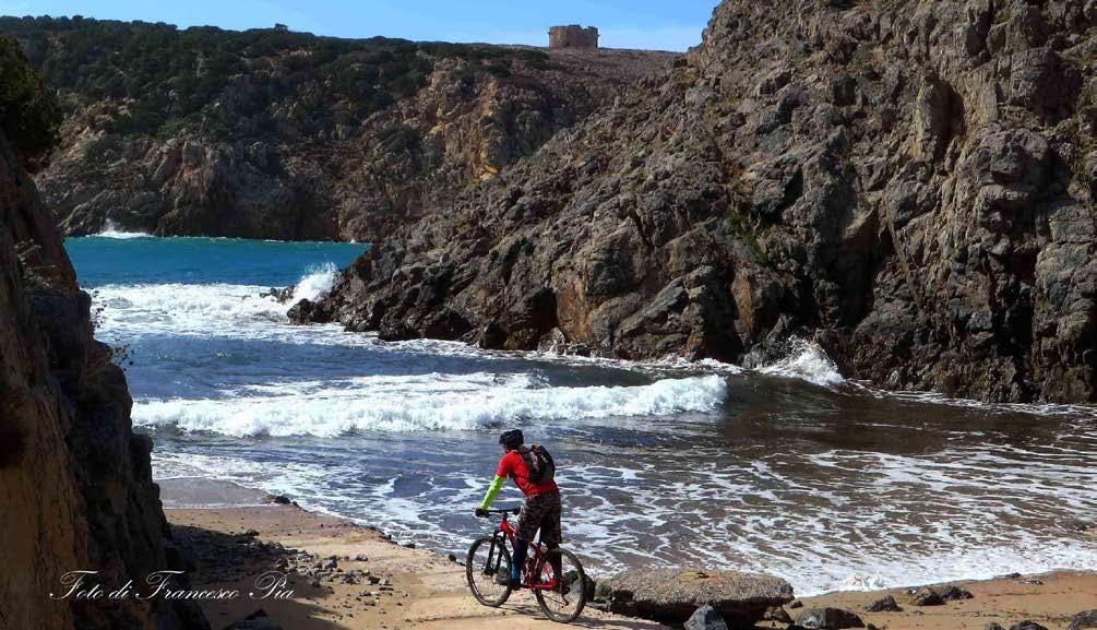 scenderemo seguendo un sentiero tecnico (BC) del Canale di Cala Domestica sino ad arrivare alla piccola