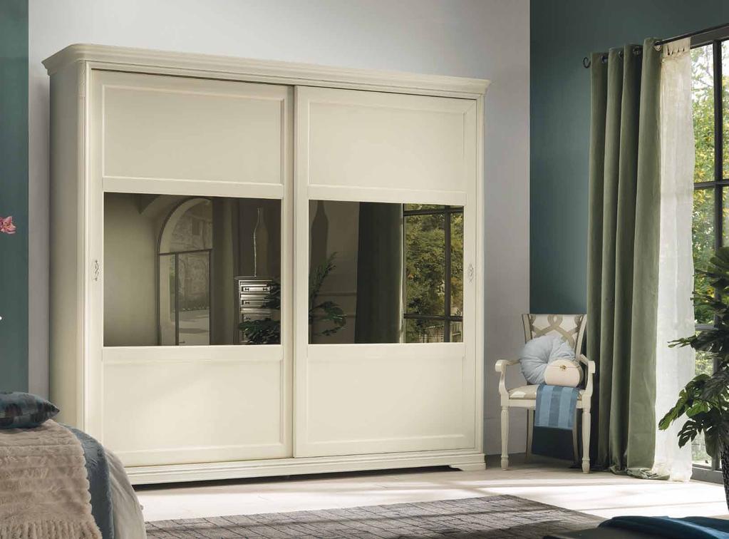 Wardrobe with 2 sliding doors with mirror cm.