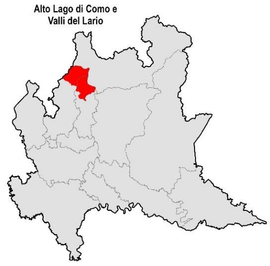 Regione Lombardia PARTE PRIMA Analisi e Descrizione 12 Alto Lago di Como e Valli del Lario Revisione documento: Dicembre 2018 Dati di riepilogo area interna Totale Comuni 32 Popolazione residente 39.