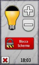 Operazioni preliminari Regolazione del livello di retroilluminazione 1. Mentre Oregon è acceso, premere e rilasciare rapidamente. 2. Toccare o per regolare il livello di illuminazione.