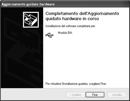 Aggiornamento del driver (necessario per sistemi BIA-ACC 2.7 o antecedenti) - Windows XP (SP2 e SP3) 18) Cliccare sul pulsante OK.