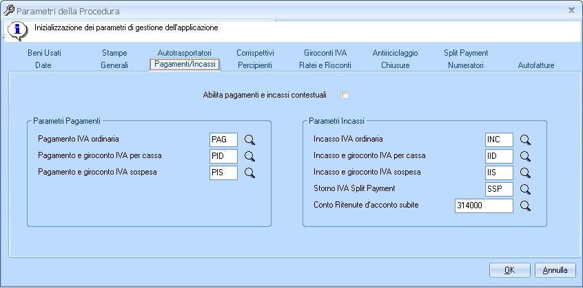 GESTIONI CONTABILI Nuova impostazione dei Parametri della Procedura Con il presente aggiornamento sono state ricollocate alcune informazioni di sistema per il corretto funzionamento delle procedure.