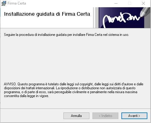 2 INSTALLAZIONE Scaricare il software di Firma dal sito www.firmacerta.it, sezione Download Software Firmacerta, > Versione Desktop per Windows (LINK).