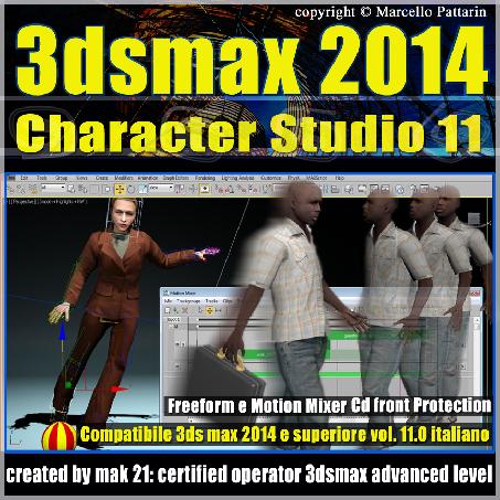 Video Master Class 3dsmax 2014 Character Studio volume 11.0 Italiano In questo Video Master class dedicato a Character Studio sono analizzate le tecniche di Animazione Freeform e Motion Mixer.