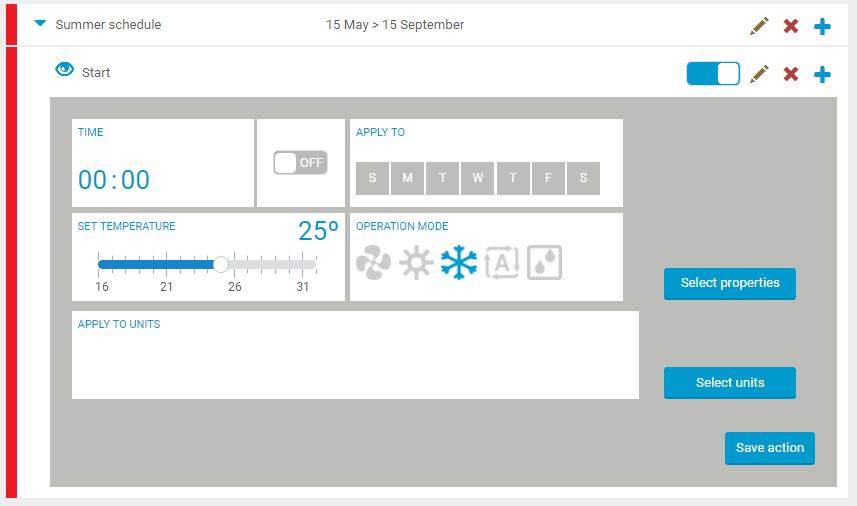 1 Fre clic sul pulsnte blu con il segno più () destr dell rig dello Schedule (Progrmm). Risultto: Viene ggiunt un rig per l'zione. Per prim cos è necessrio determinre le zioni di vvio.