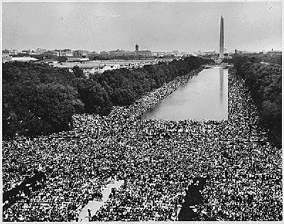 La marcia su Washington del 1963 Aerial view of the crowd.