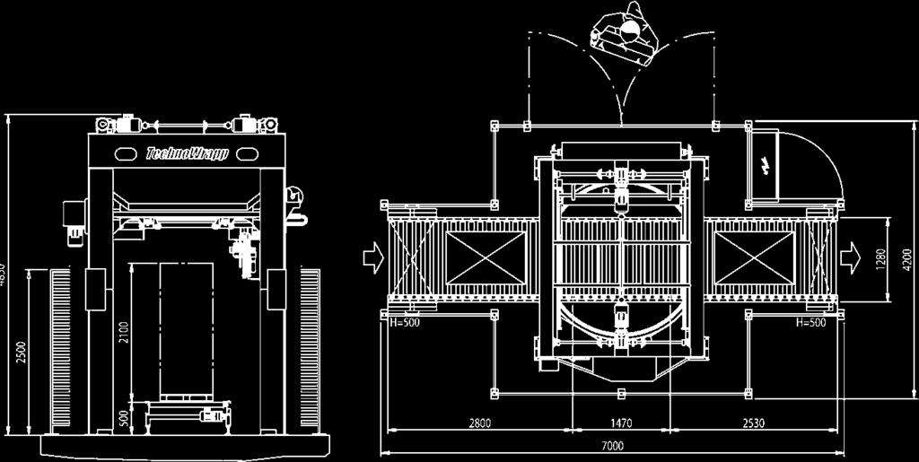 A hot-wire cutter-clamp device then cuts the film at the end of the cycle.