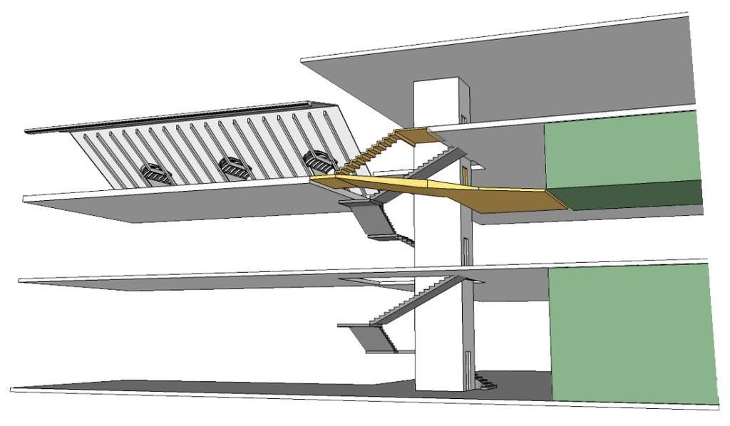 Si ripropone la palestra al piano terra nella posizione originaria, ripristinando l unitarietà dello spazio