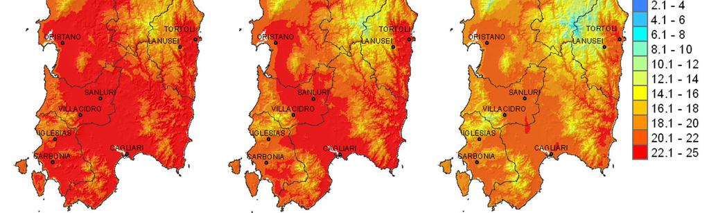 Si tratta di valori eccezionalmente bassi per il mese di maggio, in particolare per quel che riguarda le temperature massime le cui anomalie medie sono intorno a -3 C nel Nord-Ovest dell Isola e sono