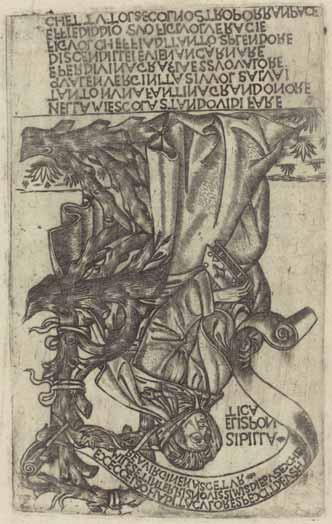 FIG. 3 - Incisore fiorentino (copia da Baccio Baldini), Sibilla Ellespontica, incisione a bulino, Rosenwald
