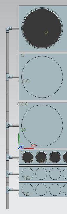 57 Figure 51 Collegamento delle vasche in parallelo È possibile inoltre variare il posizionamento delle vasche.