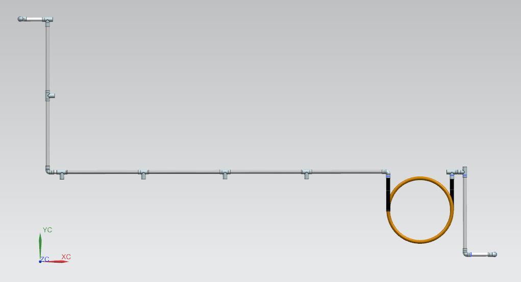 400 mm 730 mm 8 Ingresso Uscita Figure 71 Rete di alimentazione del modulo da 5 litri Sopra illustrata la rete di collegamento tra tubi e serpentine del modulo da 5 litri.