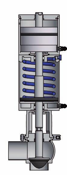 é anche possibile ottenere un apertura parziale della valvola alimentando solo il cilindro superiore tramite l ingresso aria 2.