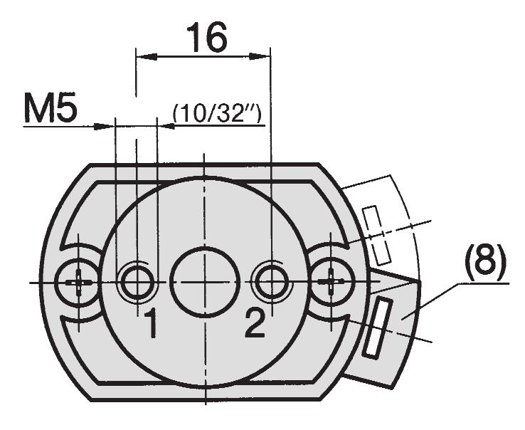 Corpo valvola 3/2- e 5/2-vie, M 5 (0/32 UNF) Dimensioni