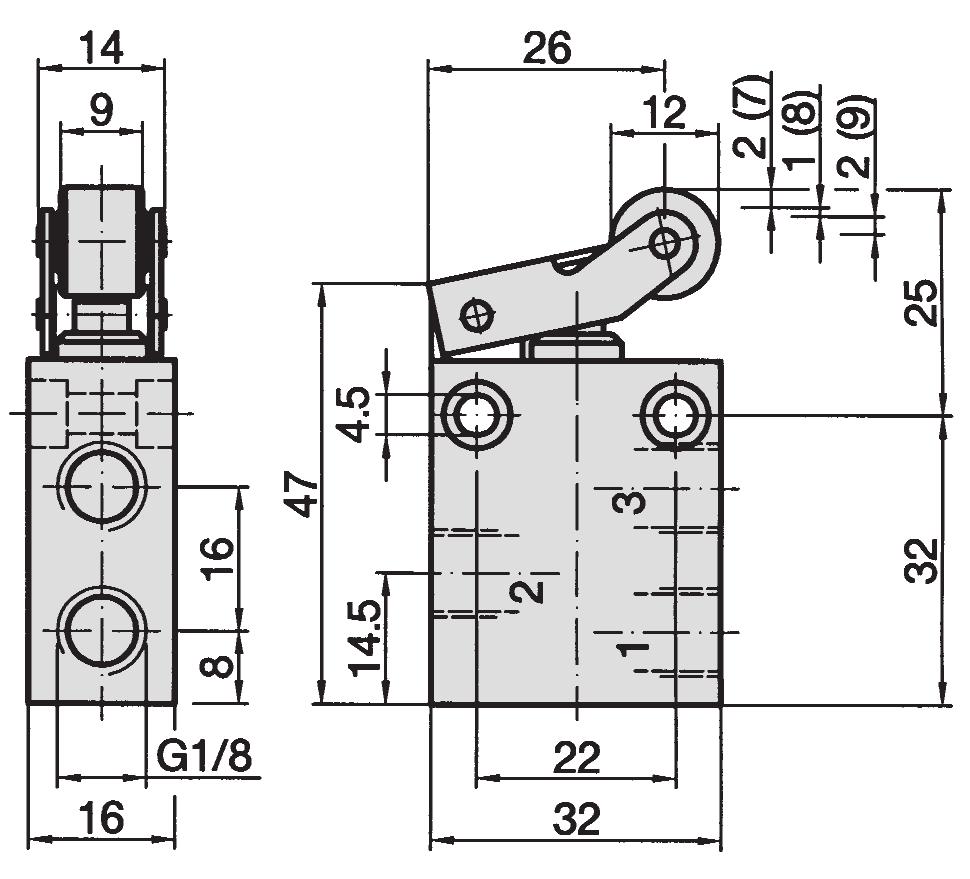 08 0.325 Cv) Dimensioni per la serie: ER