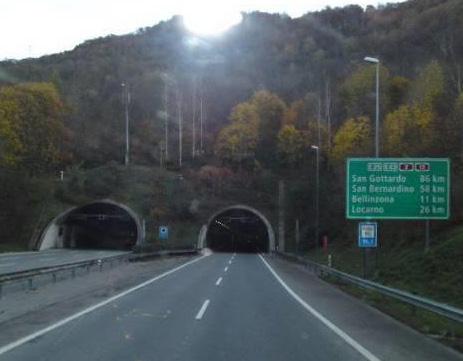 Galleria Autostradale del Monte Ceneri e tratta fino a Bellinzona Sud (Autostrada A2 Chiasso -