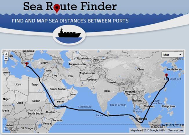 Sea Leg Route 2 Shanghai Piraeus Distance 7895 nm Speed @